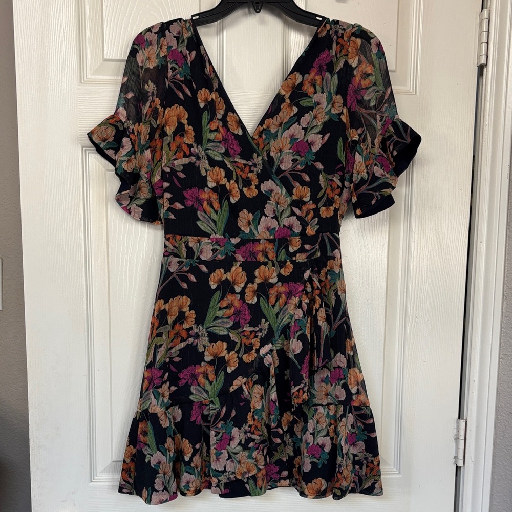 Adelyn Rae Black Floral Mini Dress